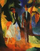 August Macke People by a Blue Lake USA oil painting artist